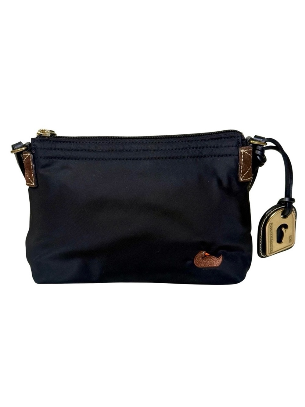 Dooney & Bourke Crossbody Bag Small Black Purse Nylon Leather Pink Preppy Y2K